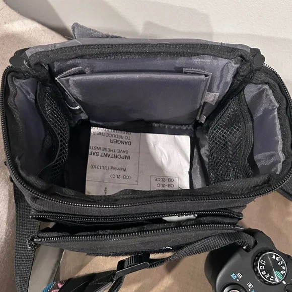 Canon Black DSLR Camera with Multicolor Strap